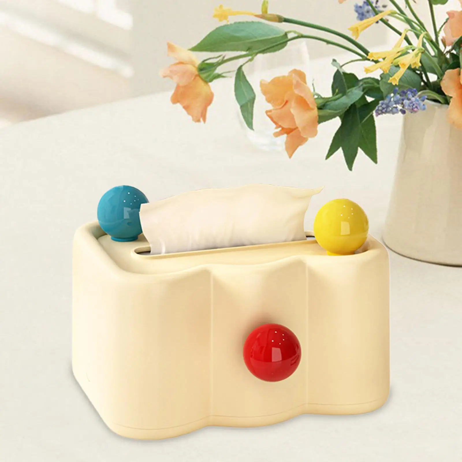 Tissue Box Cover Rectangular Cute Facial Tissue Holder for Office Toilet Car