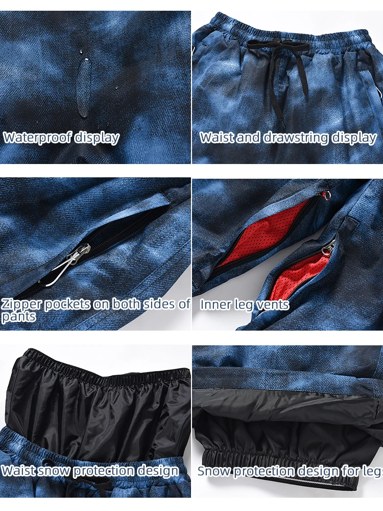 Women's Ski Jacket Snowboard and Skiing Snowwear Men's Ski Set Winter Snow Suit Warm Pants Waterproof Windproof Coat Outfits