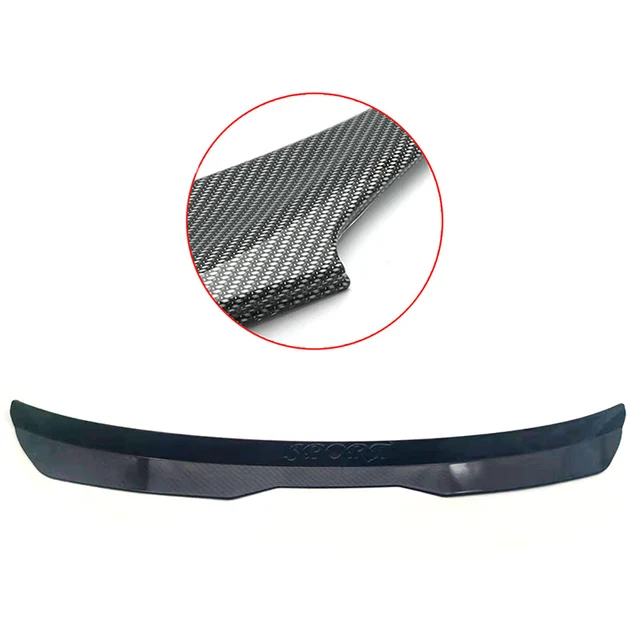 Universal Rear Roof Lip Spoiler Wing ABS Decoration Strips Matte Black&Glossy Black Fit Hatchback Car Carbon Fiber Look