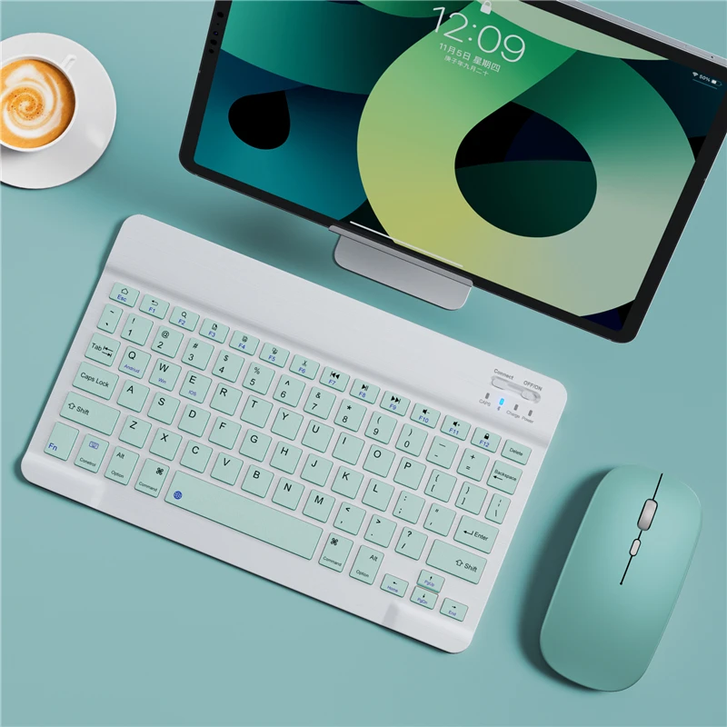 thumbnail image 1 of Teclado ultrafino compatible con Bluetooth, mini teclado inalámbrico portátil para iPad, iPhone, tableta, teléfono inteligente iOS, Android, Windows, 1 of 5