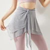 All-matching Mesh Wrap Dance Skirt for Girls Women Ballet Wrap Skirts Asymmetric Dance Skate Over Scarf Skirts Dancewear 2