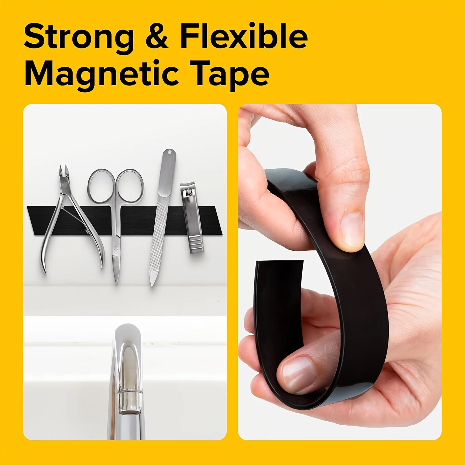 Industrial Strength Magnetic Adhesive Tape for Crafts, Art, Whiteboards, and Office Use
