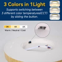 ไฟเพดาน LED บางเฉียบ 2.2 ซม. กันน้ำ 3 สี ไฟเพดาน LED ลายไม้ สำหรับห้องน้ำ ห้องนอน ห้องนั่งเล่น บ้าน 4