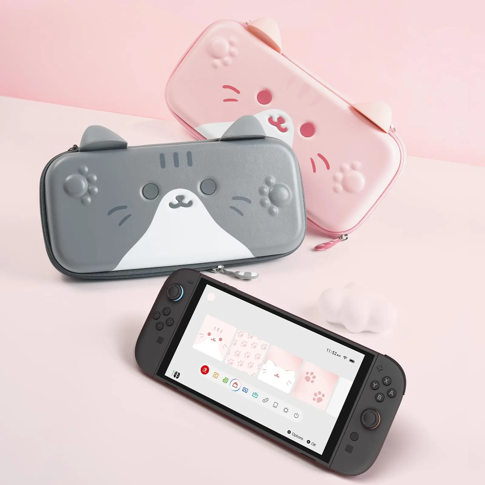 GeekShare Cat Ear Carrying Case Compatible with Switch (2025