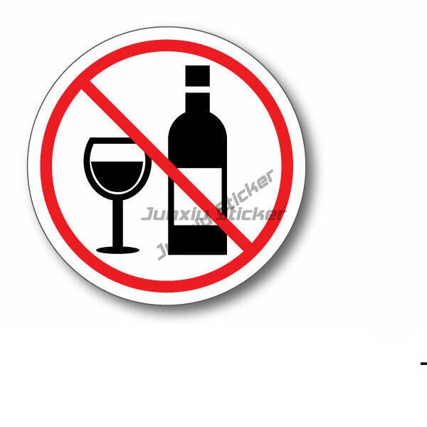 Classic Design No Alcohol sticker alcohol free warning decal Scratch-Proof Sunscreen