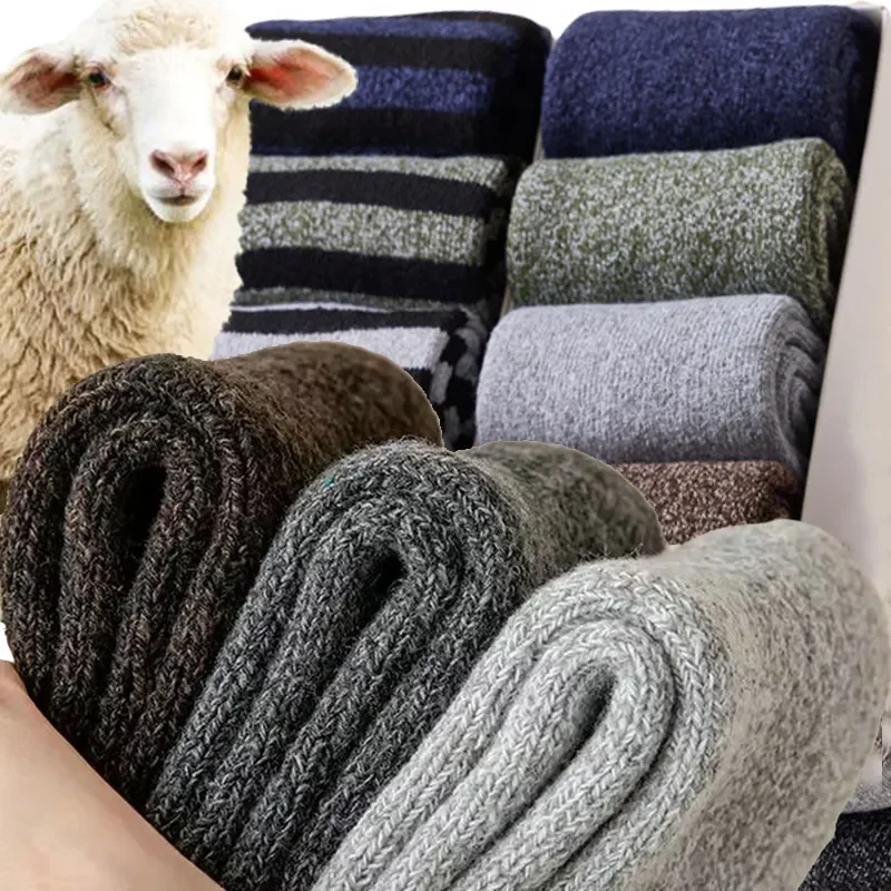 

Quality Casual Harajuku Winter Pair Warm Socks High Merino Winter Men's Socks Snow 5 Super Thick Sock Women Wool Antifreeze