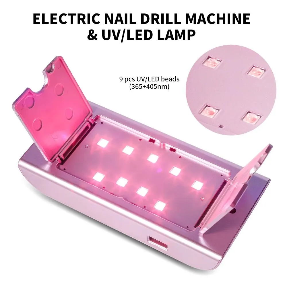 35000RPM Portable Electric Nail Drill Machine With LCD Display UV Nail Lamp Drying Function Rechargeable For Nails Manicure 4