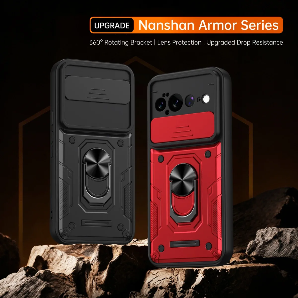 Ultimate Shockproof Magnetic Phone Case with Camera Lens Protection & Ring Holder