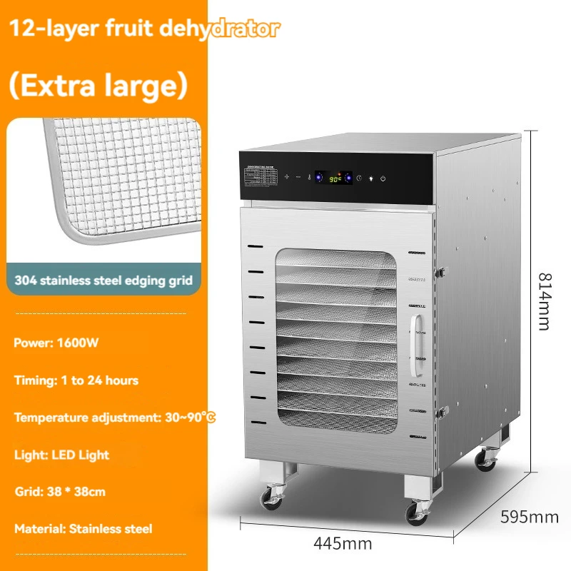 Large Commercial Dry Fruit Machine Automatic Rotating Fruit Dryer Household and Vegetable Air Dryer Food Dehydrator