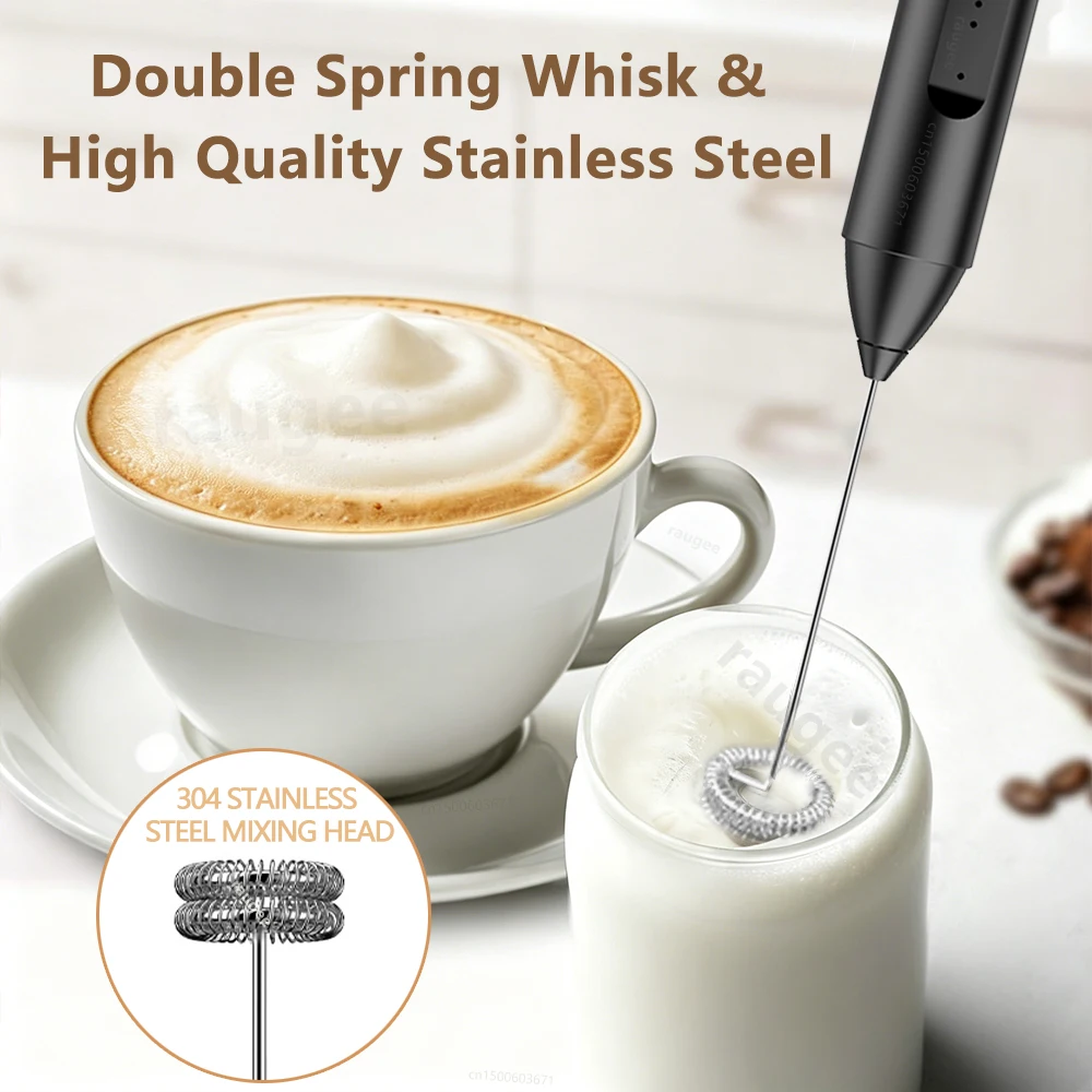 Electric Portable Handheld Milk Frother and Coffee Blender for Creamy Lattes and Cappuccinos
