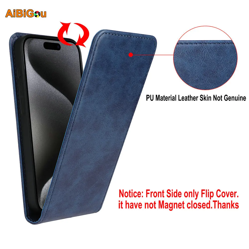 Luxury Retro Leather Flip Vertical Case - Premium Book Card Holder and Full Cover