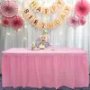 Disposable Table Skirt & Tablecloth Plastic Table Cover Decoration Birthday Party Wedding Festival Round Rectangular Tables 2