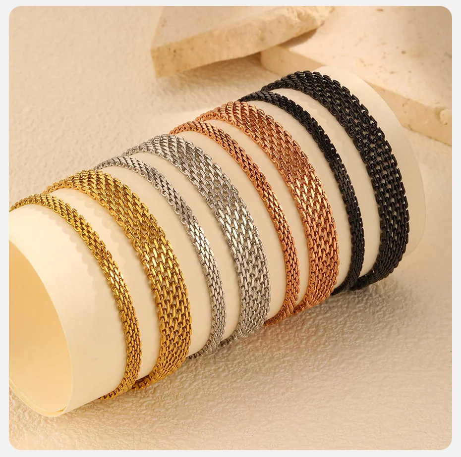 Vnox Edelstahlarmband für Damen und Herren, vierfarbig, 3/6/8 mm breites Uhrenarmband, lässige Business-Schmuckgeschenke – Detail 7