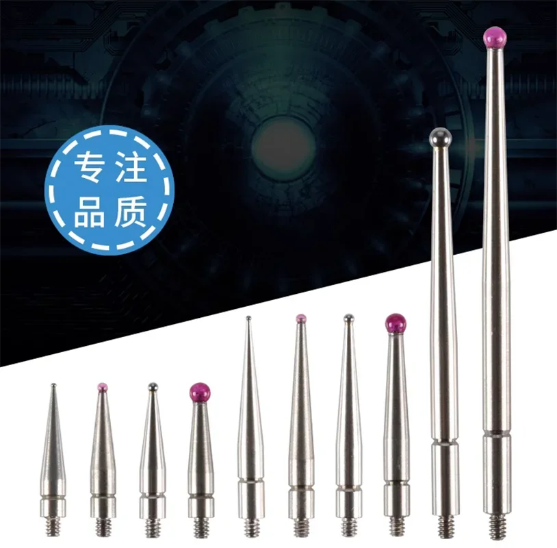 M1.4 M1.6 M1.8 M2 Thread 2mm Head OD 15mm / 44.5mm Length Ruby Head Pin Gauge Micrometer Tip Lever Dial Test Indicator Probe dial test indicator probe