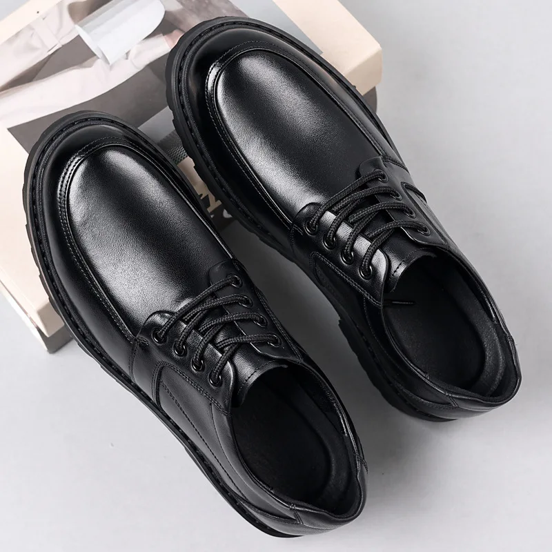 New Genuine Leather Men Casual Shoes Lace Up Man Trendy Sneakers Comfy All-match  Breathable Tenis Sport Shoes Skateboard Shoes 3