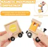 Wooden Building Blocks toys Dinosaur Train Set with Farm Animals Blocks  Stacking Learning Educational Toys Children Gift 4