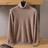 Men's 100% pure Mink velvet Cashmere Sweater High Lapels Pullovers Knitted Winter New Tops Long Sleeve High-End Jumpers 2