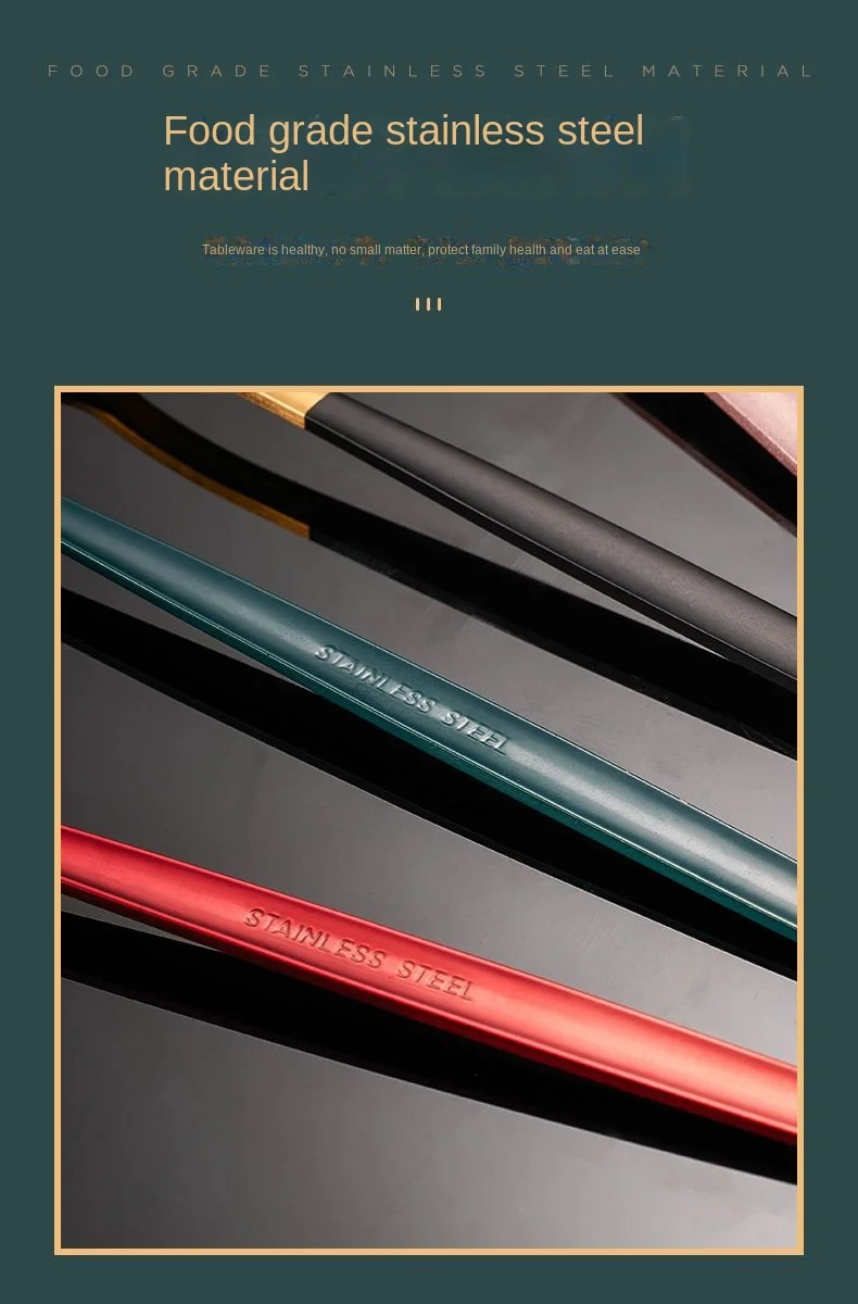 Description Picture 5 of item24pcs Black Gold Dinnerware Set Stainless Steel Steak Knife Fork Coffee Spoon Teaspoon Flatware Dishwasher Safe Kitchen Tablewar