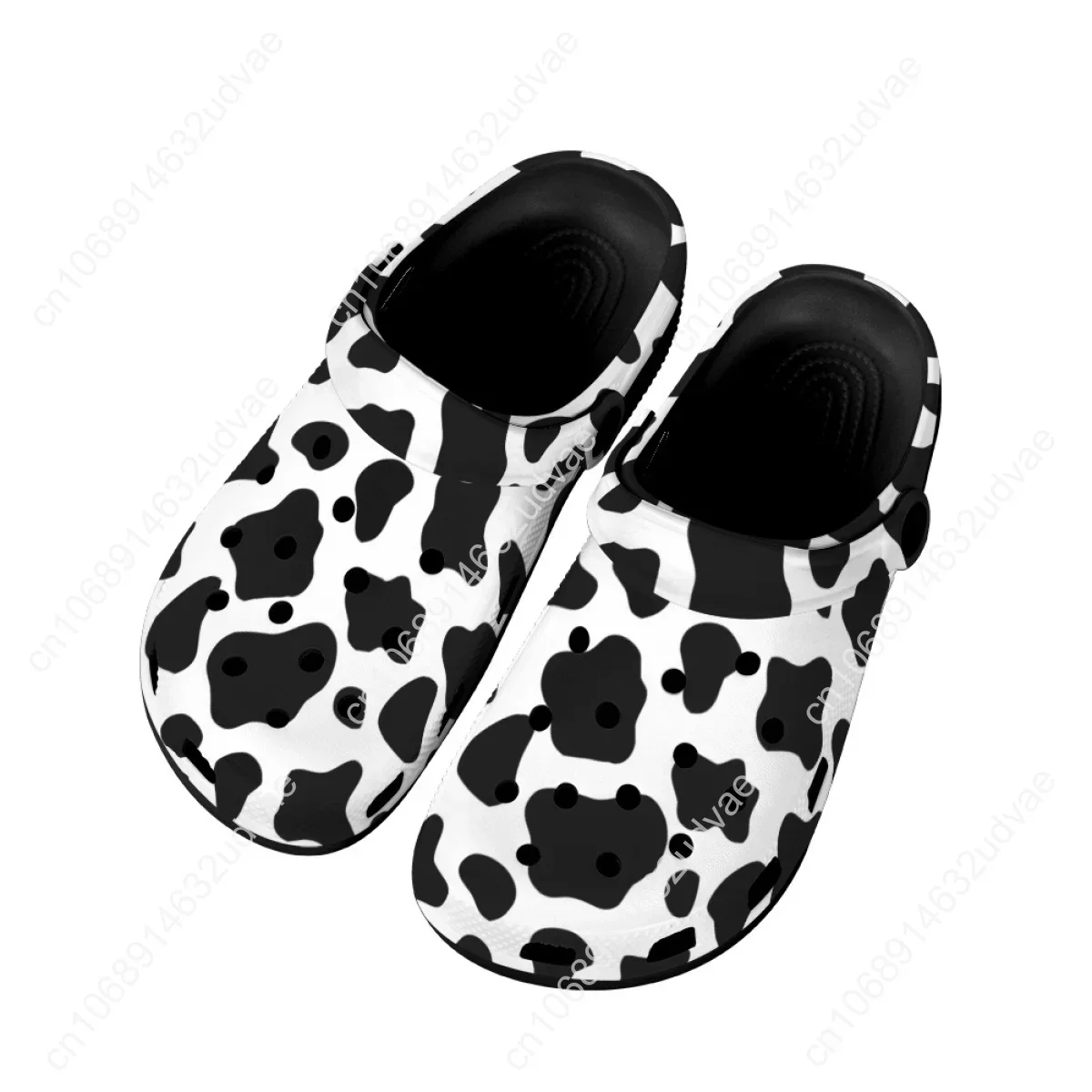 Casual Ladies Indoor Slippers Classic White And Black Cow Design Non-Slip Lightweight Sandals Women Breathable Slides Footwear