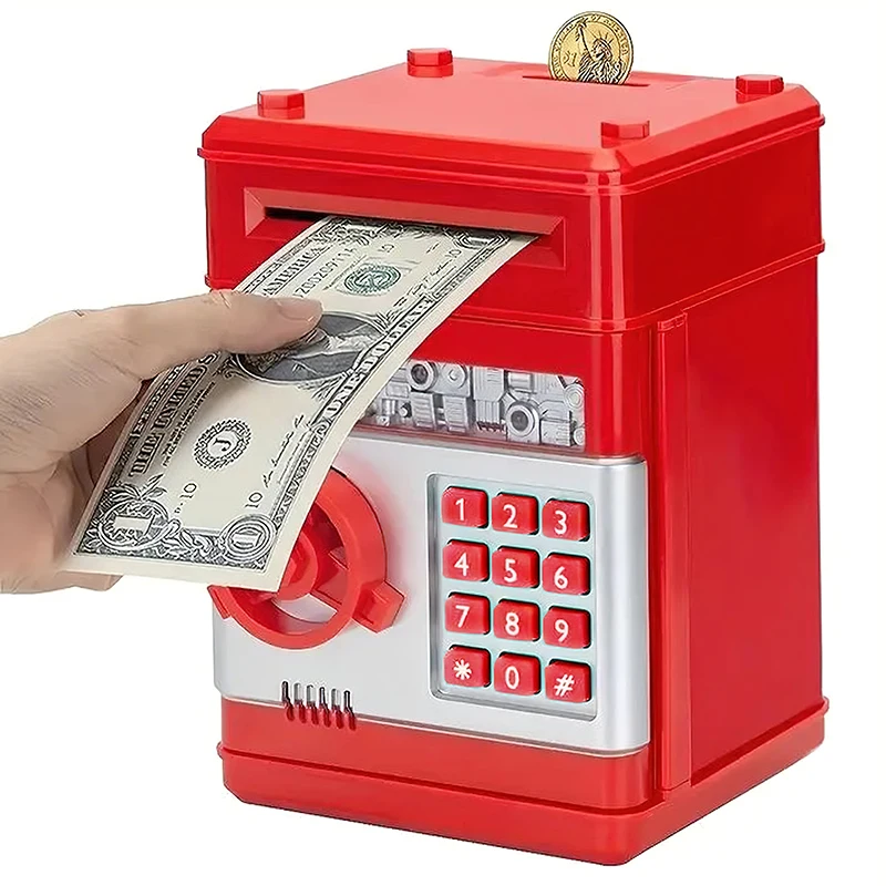 Mini piggy bank children's toy safe boys and girls can store and retrieve password box anti drop piggy bank without battery 6