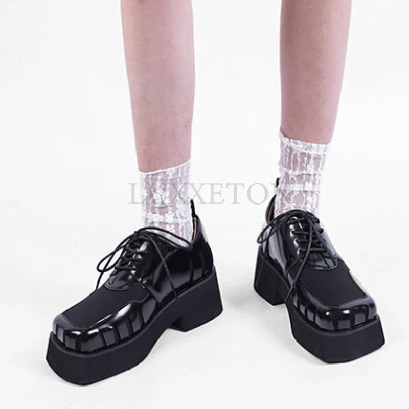 

Женские модельные лоферы из натуральной кожи, с квадратным носком, на платформе