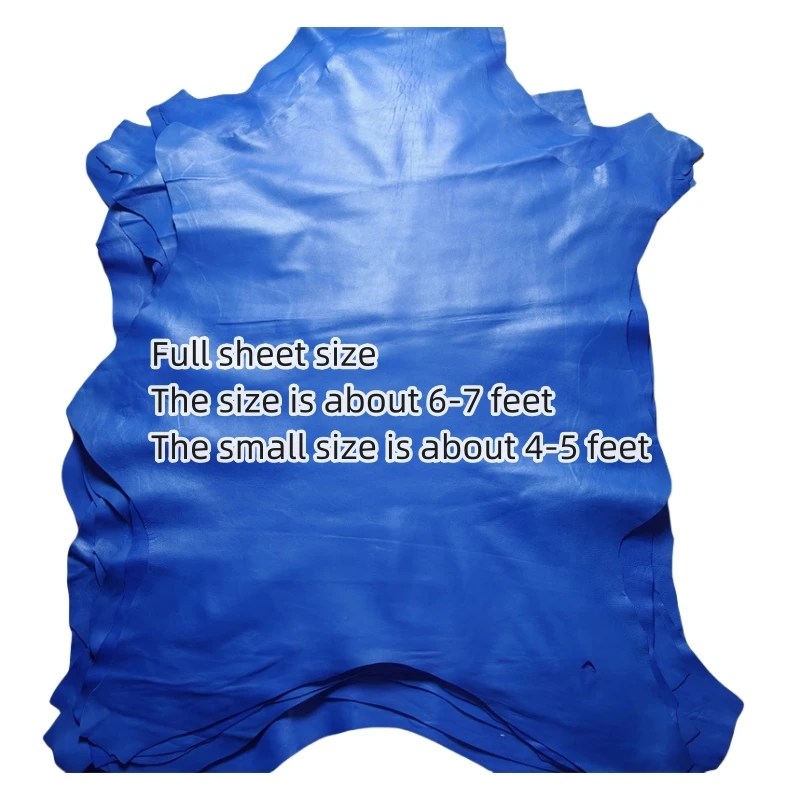 8/1mm 블루 양가죽. 첫 번째 레이어 가죽. 진짜 가죽 원단. 가죽 의류용 수제 DIY. 전체 양가죽