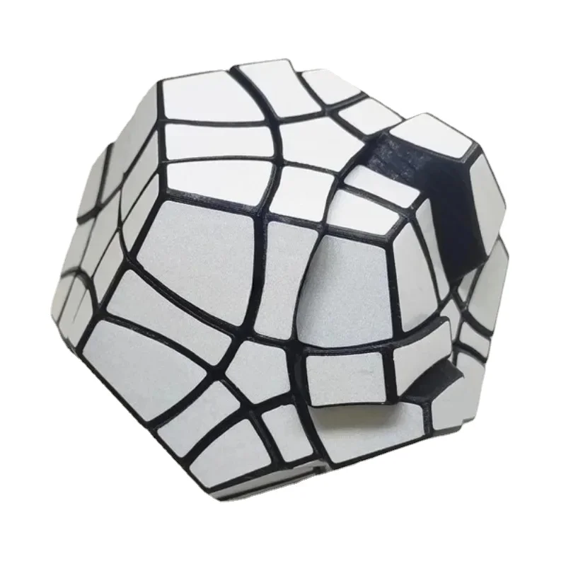 Megaminx 3x3 Mirror Cube Calvin's Puzzle 3x3 Cube Black Body with White Stickers (Manqube Mod) Cast Coated Magic Cube Toys