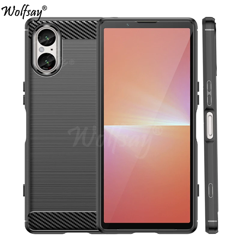 Per Sony Xperia 5 V Custodia Paraurti In Silicone Copertura In Fibra Di Carbonio Per Sony Xperia 5 1 10 V 10 Iv 10Iii Custodia Per Sony Xperia 5 V Cas