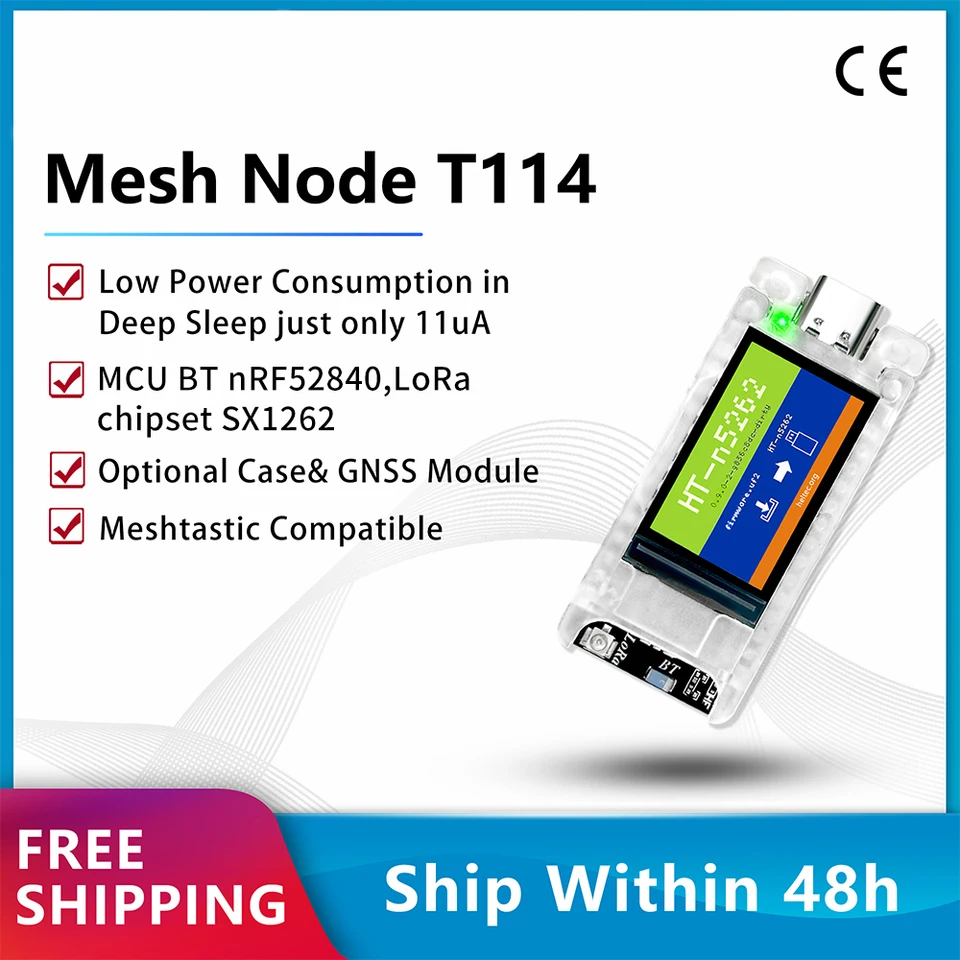 Mesh Node T114 V2 – Scheda LoRaWAN Per Meshtastic E Arduino, NRF52840, Display TFT 1.9", GPS, WiFi/BLE, 863-928MHz, Basso Consumo