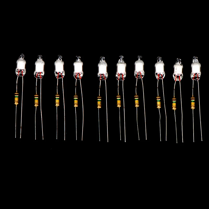10Pcs Neon Light Bulbs 4*10mm 5*13mm Main Power Indicator With Resistance 220V Red/Blue/Green