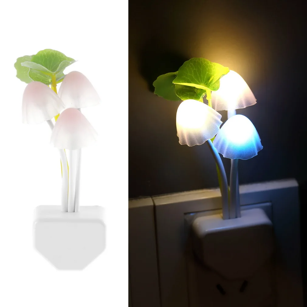 

Newest Novelty Night Light US Plug Induction Dream Mushroom Fungus Lamp 220V Mushroom Lamp led night lights Mini LED 7 Color