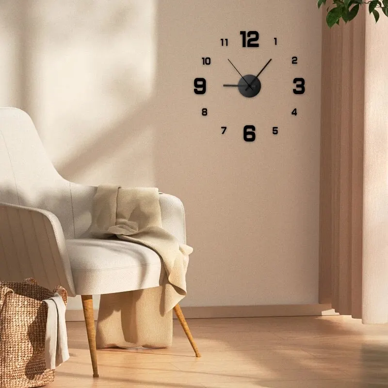 Reloj 3D de pared adhesivo sin marco para decoración de salón, dormitorio,  oficina