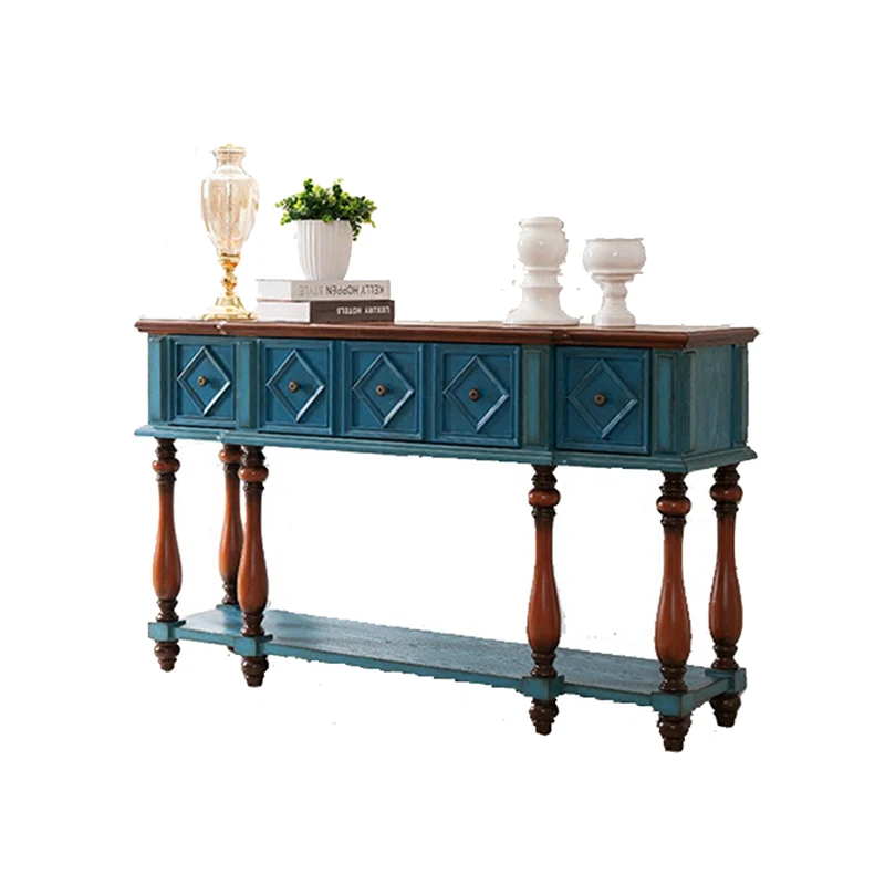 Consolle di lusso vintage Tavoli consolle premium retrò americani della metà del secolo Beauty Maniglia in metallo Mobili da ufficio Soggiorno - immagine 2