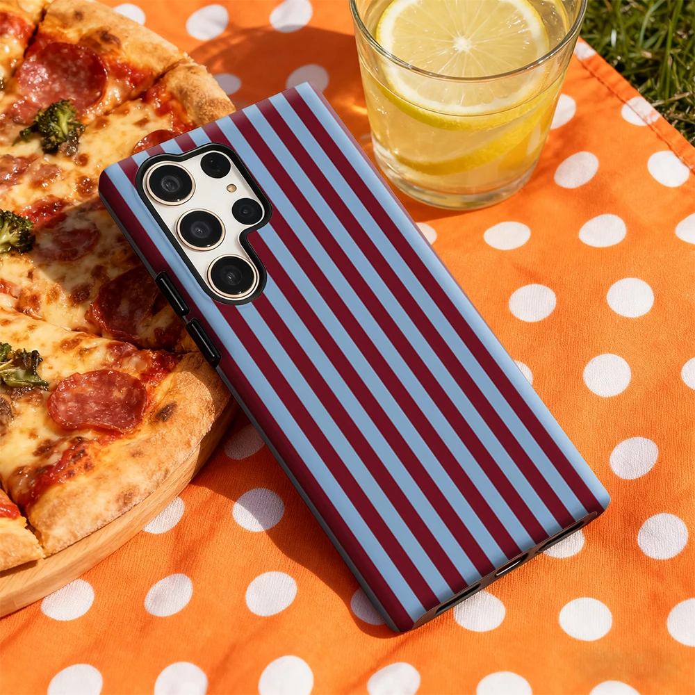 Glossy Double-Layer Bold Stripe Phone Case