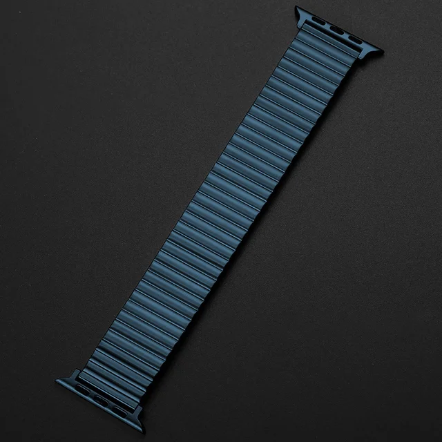 Stainless Steel Strap Elastic for Apple Watch Band 44mm 40mm 42mm 38mm Watchband for Iwatch 6 5 4 3 Se Band Luxury Accessories 04 Blue