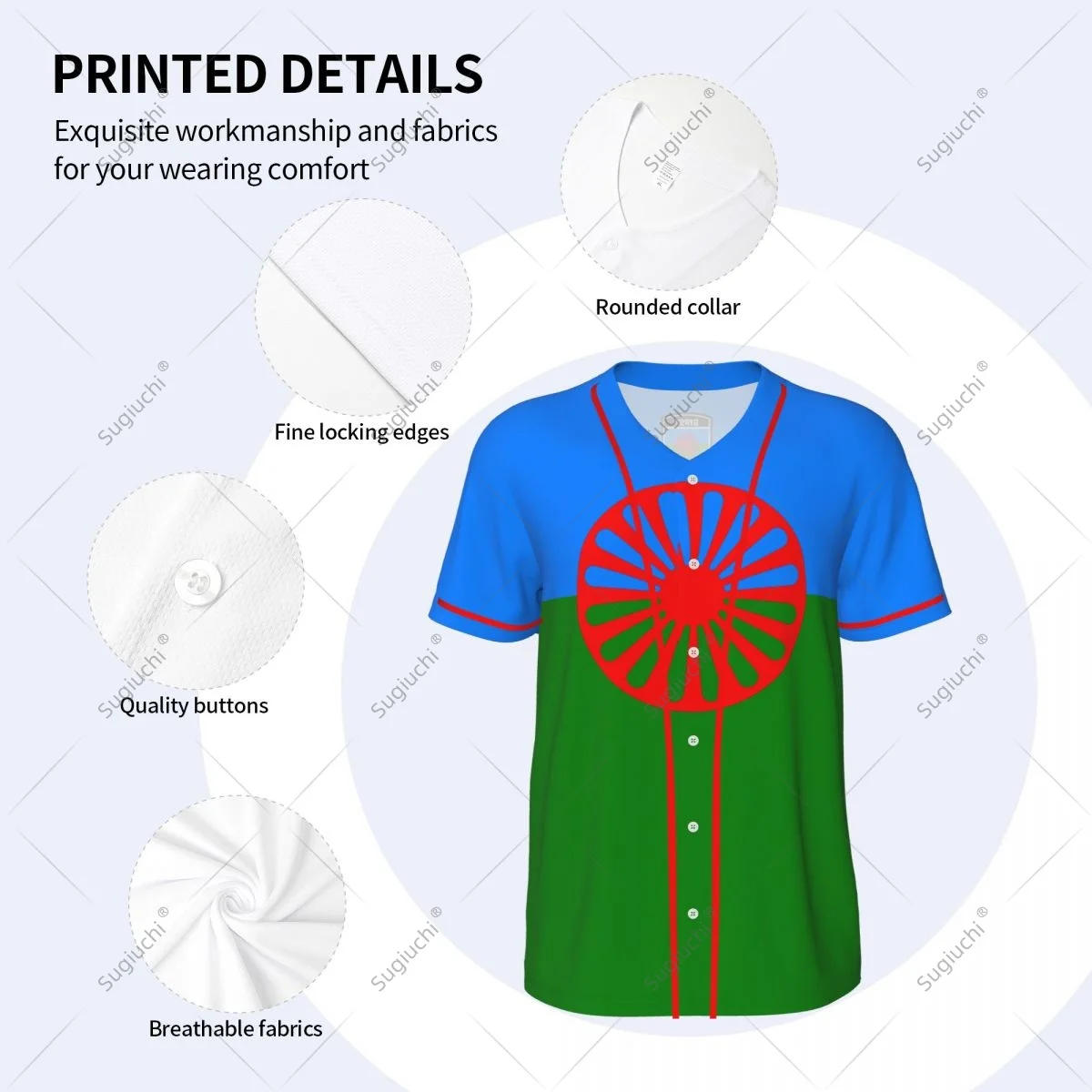 3D Printed Rom Gypsy Flag Of The Romani Men Baseball Jerseys Mesh Sports T-shirt Tees Name Nunber