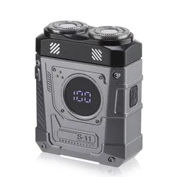 Compact Waterproof Electric Shaver with Digital Display (Silver)