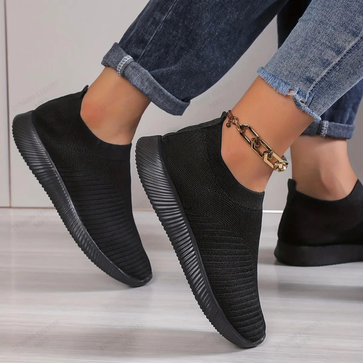Casual Sneakers Women Solid Color Breathable Mesh Woven Vulcanized Outdoor Lightweight Low Top