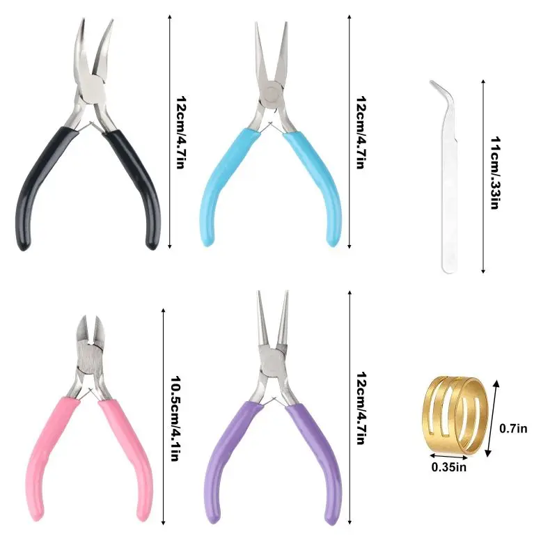 DIY 쥬얼리 제작 펜치 세트, 휴대용 라운드 코 쥬얼리 체인 클리퍼, 녹 방지 펜치, 쥬얼리 수리, 신제품