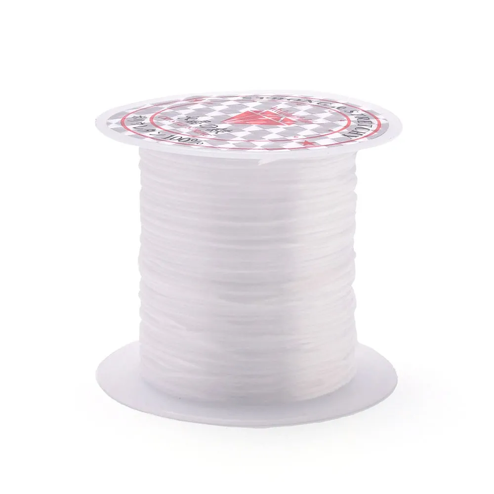 10m/Rolle 1mm elastischer Faden flache Kristall linie Nylon Gummi dehnbare Schnur elastisches Seil für DIY Schmuck Herstellung Perlen Armband – Detail 2