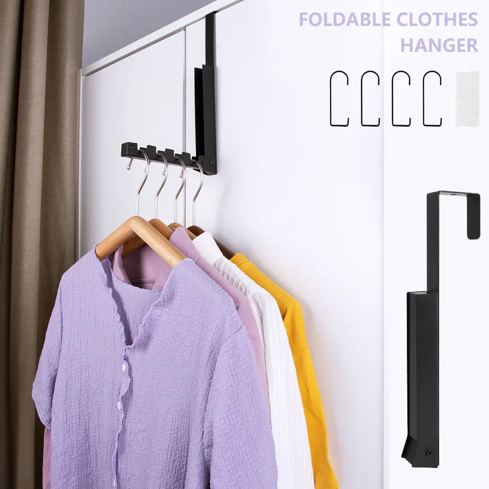 

Retractable Clothes Laundry Drying Rack Wall Mounted Foldable Indoor Coat Door Hanger Hook