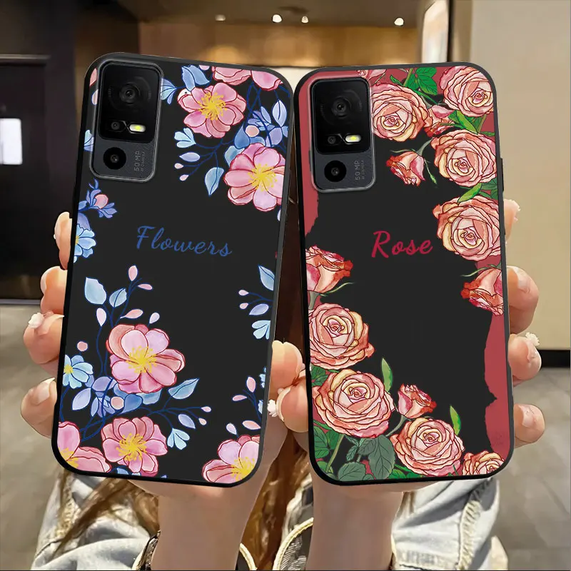 Panda Floral Soft Silicone Shockproof Phone Back Cover