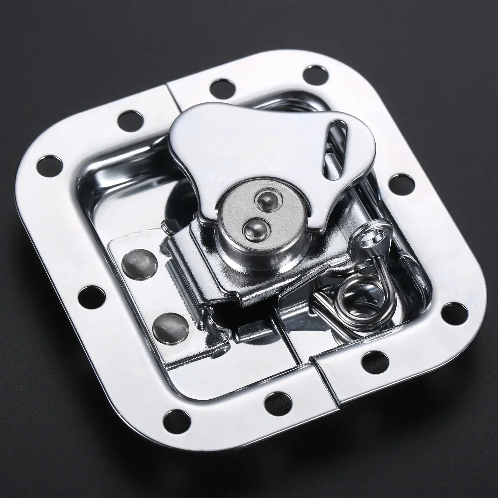 Furniture Hardware Toggle Latches Decorative Latches Buckle Clamp 4pcs Metal Butterfly Twist Latch 82*77mm Built-in Invisible Lock Spring Loaded Recessed Buckle Flight Box Chest Toolbox Cabinet