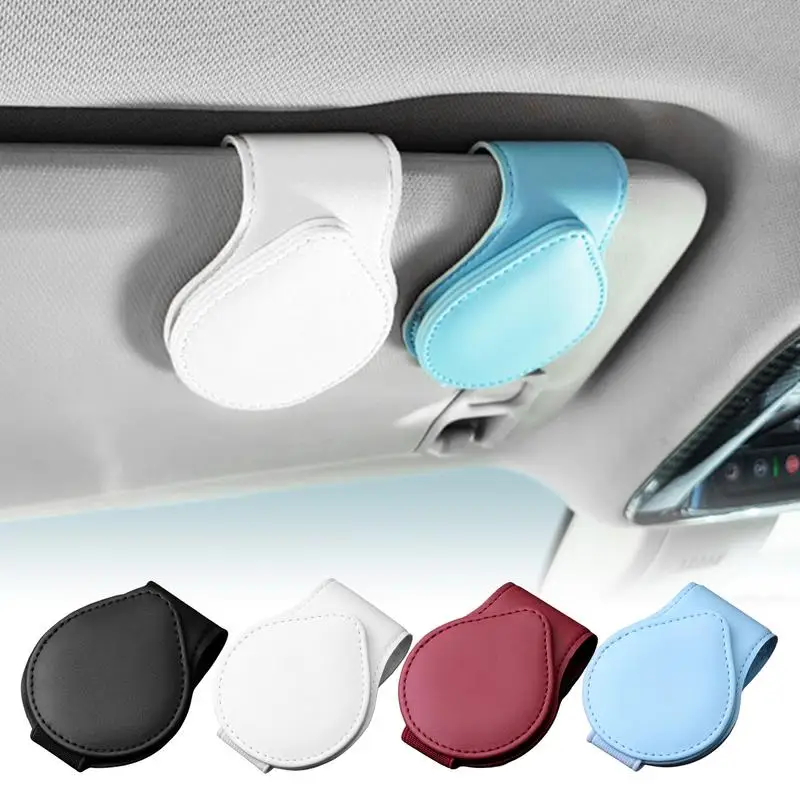 

Аксессуар для очков, Универсальная автомобильная коробка для солнцезащитных очков, с зажимом, кожаная вешалка для очков, зажим для билета