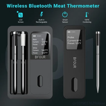 Wireless Bluetooth Meat Thermometer with LCD & Rechargeable Probes 1
