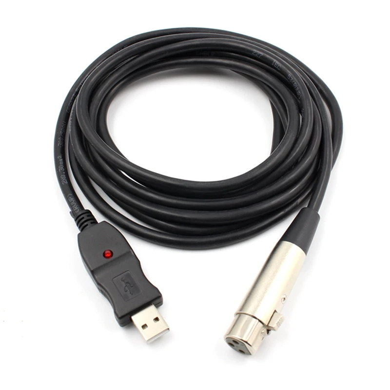 USB Microphone Cable 3 Meter Microphone Cable Computer USB to XLR