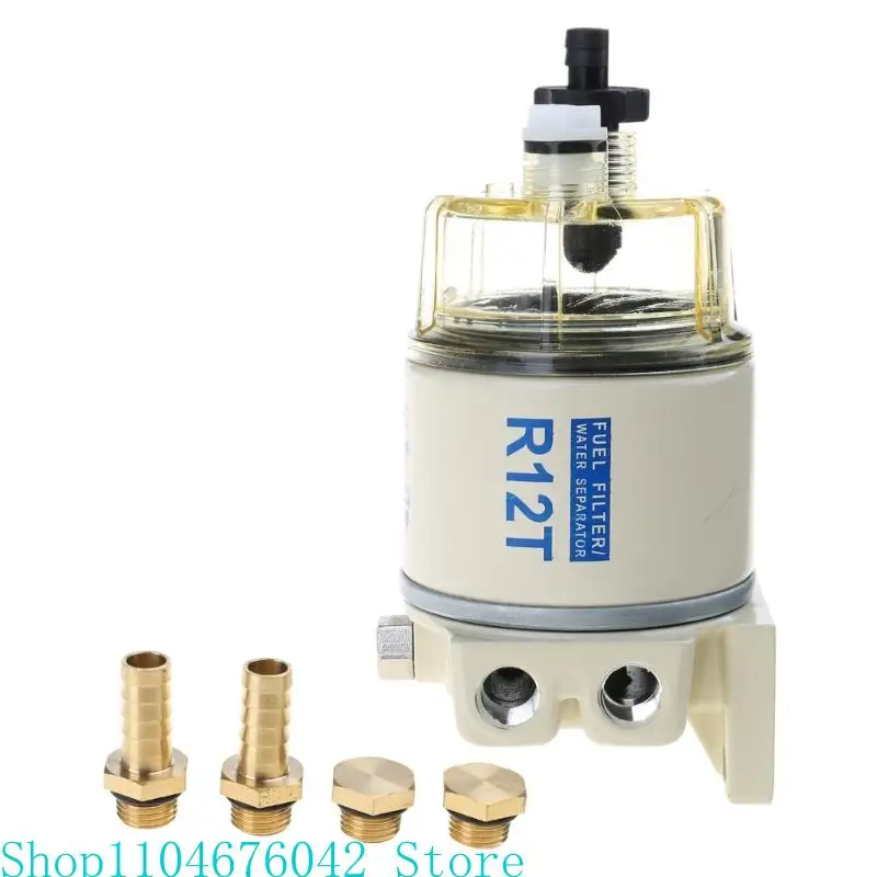 R12T Fuel/ Water Separator Filter Engine Marine SPIN-ON R12T Filter Replaces S3240 120AT NPT ZG1/4-19 Complete Assembly