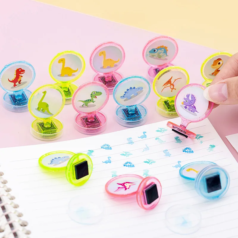 Children's Stamps Cartoon Cute Dinosaur Animals Kids DIY Scrapbooking 10pcs Kids Stamp Stamps Scrapbooking Bonus Toys