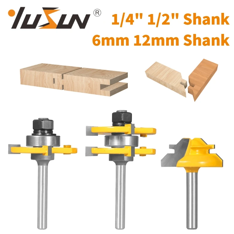 YUSUN-3PCS-6MM-6-35MM-12MM-12-7MM-Shank-Router-Bit-Woodworking-Milling ...