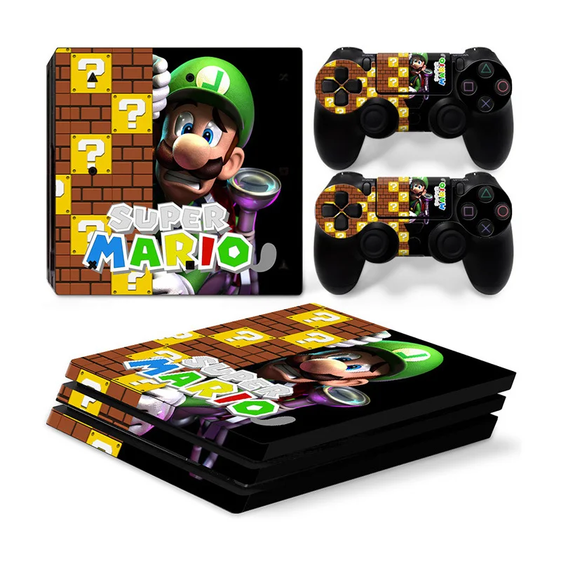 Super Mario Cartoon Color Adesivos, Consola de Jogos, Corpo Inteiro,  Decalques, Controlador Host, PS4, Pro